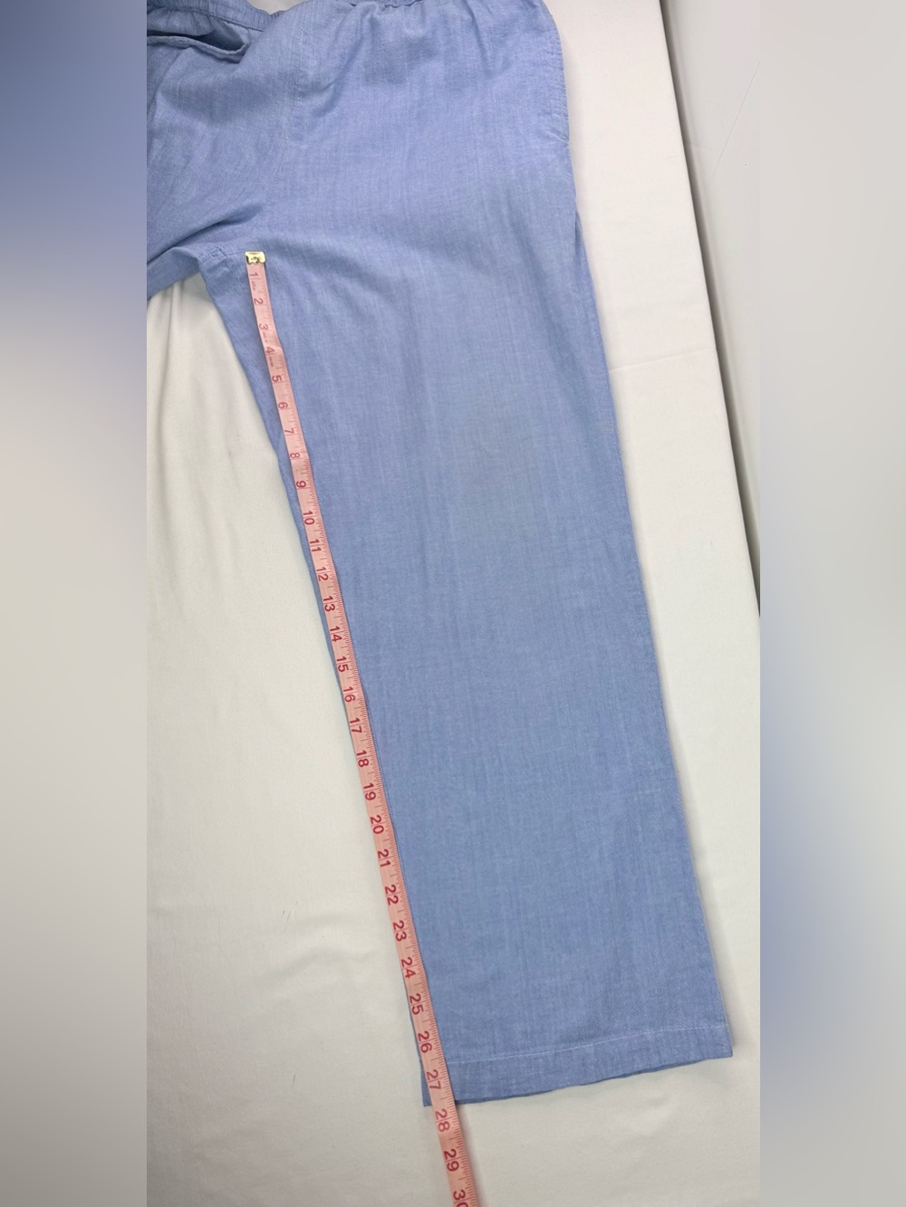 Argee Elastic Waist Light Blue Drawstring Cotton Pants Size Large - Picture 8 of 8